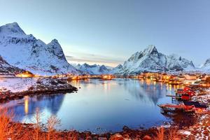 Winter in Reine, Lofoten Islands, Norway. photo