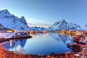 Winter in Reine, Lofoten Islands, Norway. photo