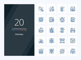 20 Chemistry Blue Color icon for presentation vector