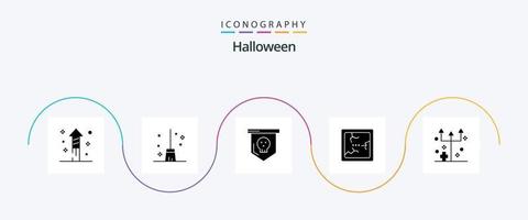 Halloween Glyph 5 Icon Pack Including horror. frightening. halloween. eve. halloween vector