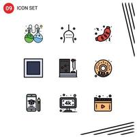 Set of 9 Modern UI Icons Symbols Signs for medicine blood barbecue maximize sausage Editable Vector Design Elements