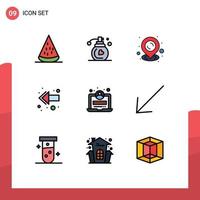 9 iconos creativos signos y símbolos modernos de desarrollo de mapas web de flecha elementos de diseño vectorial editables vector