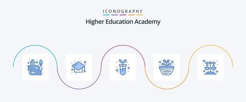 Academy Blue 5 Icon Pack Including balance. study. study. science. education vector