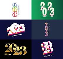 Big Set of 2023 Happy New Year logo text design 2023 number design template vector