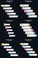 Vector 6 Infographics Pack Presentation slide template 5 Steps cycle diagrams and timelines