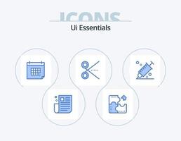 Ui Essentials Blue Icon Pack 5 Icon Design. scissors. cut. jigsaw. event. date vector