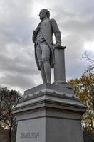 Alexander Hamilton statue in Central Park, New York City. It is carved from solid granite by Carl H. Conrads, was donated to Central Park in 1880 by one of Alexander Hamiltons sons, John C. Hamilton. photo