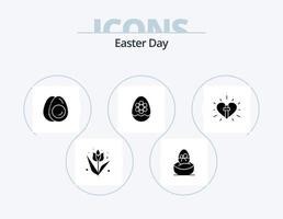Easter Glyph Icon Pack 5 Icon Design. plant. easter. food. decoration. easter vector