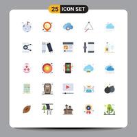 Pictogram Set of 25 Simple Flat Colors of cloud sound cloud music audio Editable Vector Design Elements