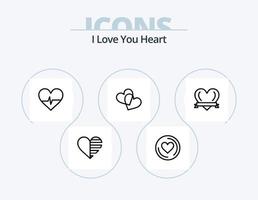 paquete de iconos de línea de corazón 5 diseño de iconos. informe. me gusta. corazón. amar. garrapata vector