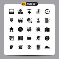 25 User Interface Solid Glyph Pack of modern Signs and Symbols of coin write interior pencil draw Editable Vector Design Elements