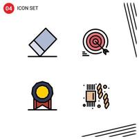 Universal Icon Symbols Group of 4 Modern Filledline Flat Colors of rubber supermarket target bonus pasta Editable Vector Design Elements