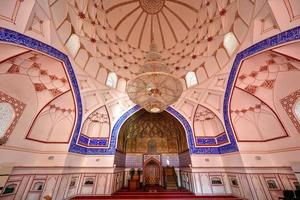 Bukhara,  Uzbekistan - July 13, 2019 -  Bolo-Hauz mosque built in the 17th century, with wooden carved columns in Bukhara,  Uzbekistan. photo