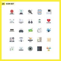 Universal Icon Symbols Group of 25 Modern Flat Colors of file ebook jug book racket Editable Vector Design Elements