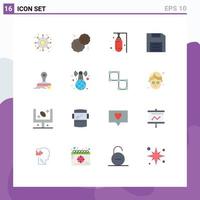 Pack of 16 Modern Flat Colors Signs and Symbols for Web Print Media such as gadget disc bag devices sports Editable Pack of Creative Vector Design Elements