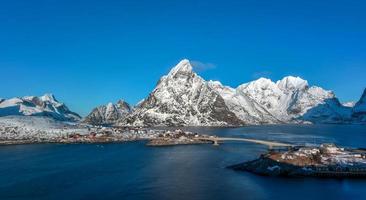 Winter in Olenilsoya in Reine, Lofoten Islands, Norway. photo