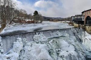 Quechee River Park Vermont during the winter. photo