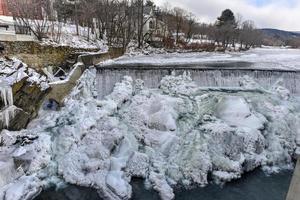 Quechee River Park Vermont during the winter. photo