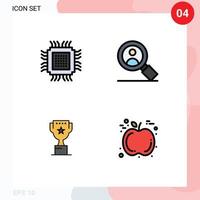 4 Creative Icons Modern Signs and Symbols of big top database research reward Editable Vector Design Elements