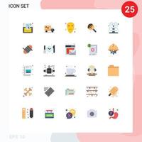 paquete de 25 signos y símbolos modernos de colores planos para medios de impresión web, como elementos de diseño de vectores editables en el espacio de lollipop de plomería de azúcar de fuente