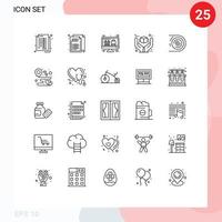 Mobile Interface Line Set of 25 Pictograms of product great style best online shopping Editable Vector Design Elements