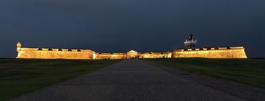 Castillo San Felipe del Morro also known as Fort San Felipe del Morro or Morro Castle at dusk. It is a 16th-century citadel located in San Juan, Puerto Rico. photo