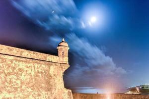 Castillo San Felipe del Morro also known as Fort San Felipe del Morro or Morro Castle at dusk. It is a 16th-century citadel located in San Juan, Puerto Rico. photo