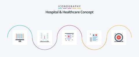 paquete de iconos flat 5 de concepto de hospital y atención médica que incluye finanzas. crédito. médico. tarjeta. médico vector