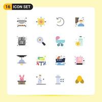 Universal Icon Symbols Group of 16 Modern Flat Colors of learning worker twitter man construction Editable Pack of Creative Vector Design Elements