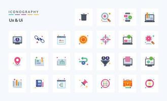 25 Ux And Ui Flat color icon pack vector