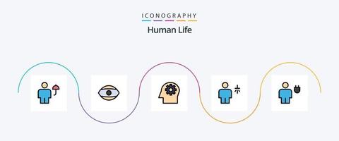 paquete de iconos de 5 planos llenos de línea humana que incluye avatar. ducha. visión. humano. avatar vector