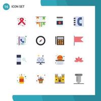 Universal Icon Symbols Group of 16 Modern Flat Colors of book information antidote contacts communication Editable Pack of Creative Vector Design Elements