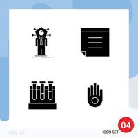 Pictogram Set of 4 Simple Solid Glyphs of business test network text gesture Editable Vector Design Elements