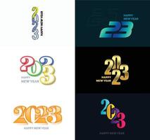 Big Set of 2023 Happy New Year logo text design 2023 number design template vector