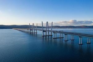 The New Tappan Zee Bridge spanning the Hudson River in New York. photo