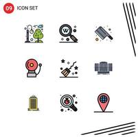 Set of 9 Modern UI Icons Symbols Signs for magic broom text school alarm Editable Vector Design Elements