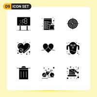 Modern Set of 9 Solid Glyphs and symbols such as report hunting shop funds cash Editable Vector Design Elements