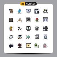 25 Creative Icons Modern Signs and Symbols of auction products letter plate devices Editable Vector Design Elements