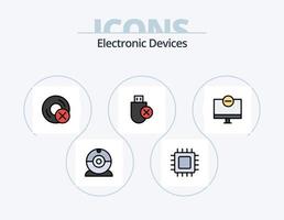 diseño de iconos del paquete de iconos llenos de línea de dispositivos 5. hardware. desct. hardware. dispositivos. rodar vector