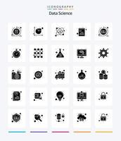 ciencia de datos creativos 25 glifos paquete de iconos negros sólidos como procesamiento. gráfico. básico. grafico. analítica vector