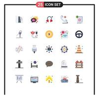 Set of 25 Modern UI Icons Symbols Signs for information standard help structure plus Editable Vector Design Elements