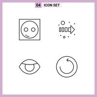 4 Universal Filledline Flat Colors Set for Web and Mobile Applications devices face equipment direction vision Editable Vector Design Elements