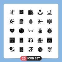 Universal Icon Symbols Group of 25 Modern Solid Glyphs of game control furniture hang up call Editable Vector Design Elements