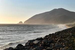 Pacific Coast Highway and Sycamore Cove beach north of Malibu and Los Angeles in Southern California. photo