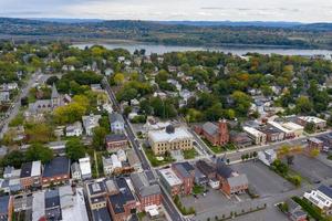 Aerial view of the town of Catskill in upstate New York. photo