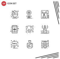 9 Thematic Vector Outlines and Editable Symbols of autumn clipboard dollar file tool Editable Vector Design Elements