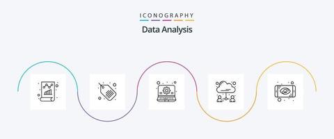 Data Analysis Line 5 Icon Pack Including user. data. management. business. report vector