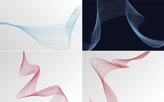 paquete de fondo de presentación abstracta de curva de onda moderna vector