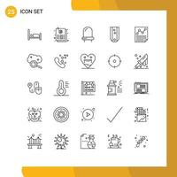 Universal Icon Symbols Group of 25 Modern Lines of letter data led striped military Editable Vector Design Elements