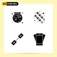 User Interface Solid Glyph Pack of modern Signs and Symbols of bowl linked bbq chain mobile Editable Vector Design Elements